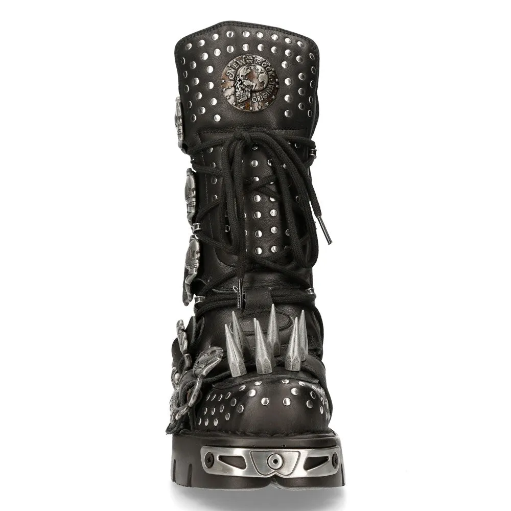 1535-S1 Punk High Boots With Metal Spikes