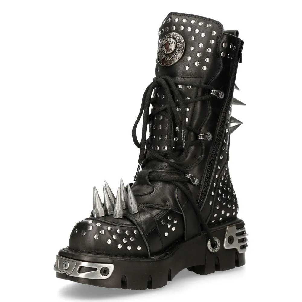 1535-S1 Punk High Boots With Metal Spikes