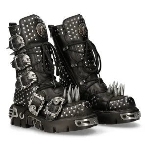 1535-S1 Punk High Boots With Metal Spikes