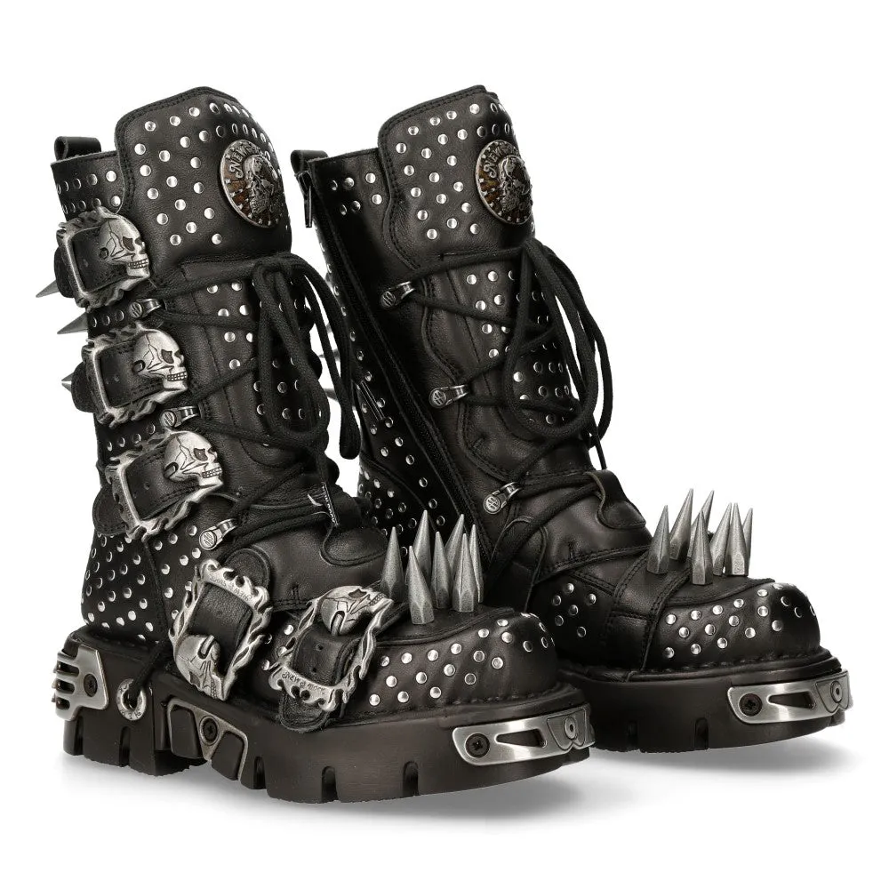 1535-S1 Punk High Boots With Metal Spikes