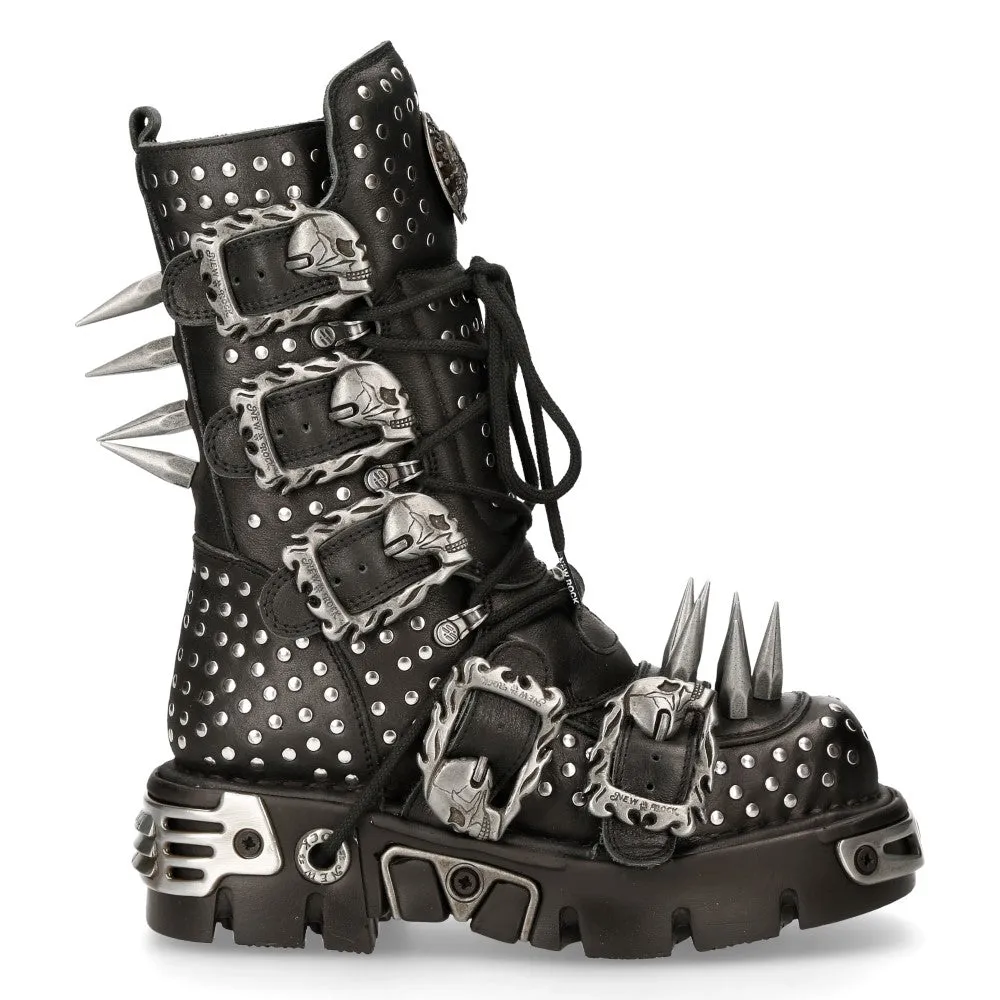 1535-S1 Punk High Boots With Metal Spikes