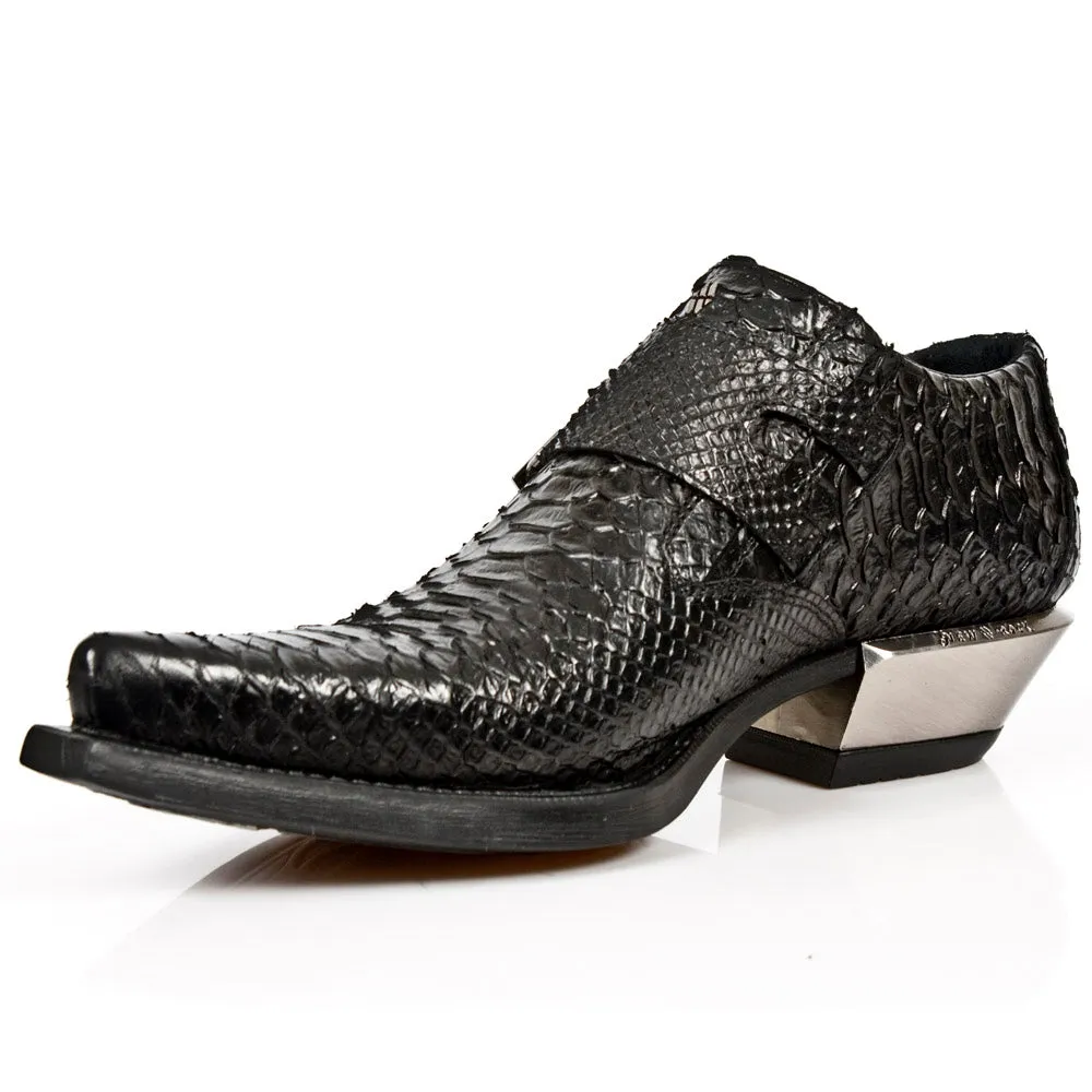 7934-S2 Embossed Leather Buckle West Boots