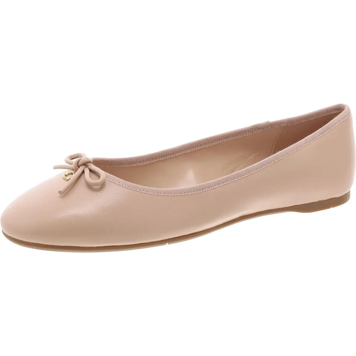 Abigail Ballet Womens Leather Bow Ballet Flats
