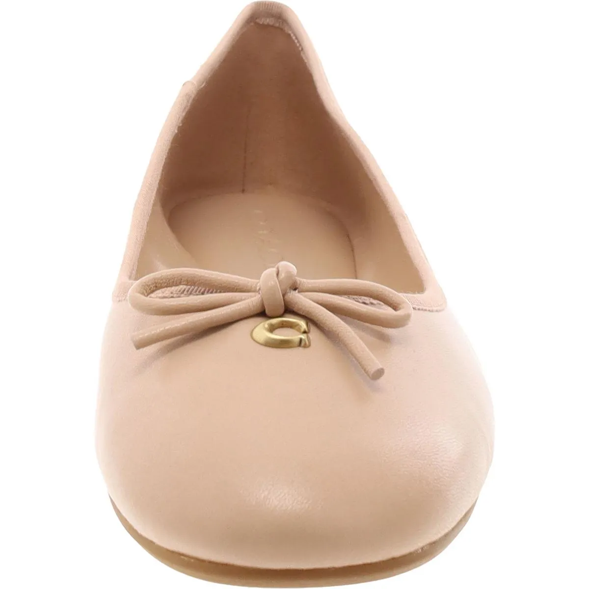 Abigail Ballet Womens Leather Bow Ballet Flats