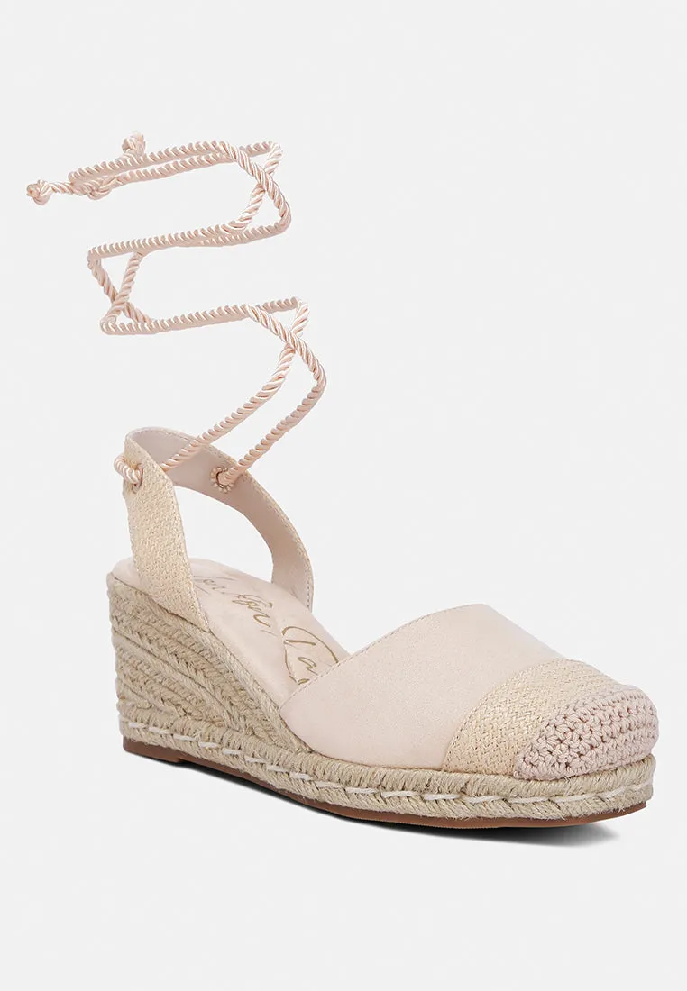 aiden lace-up crochet espadrilles