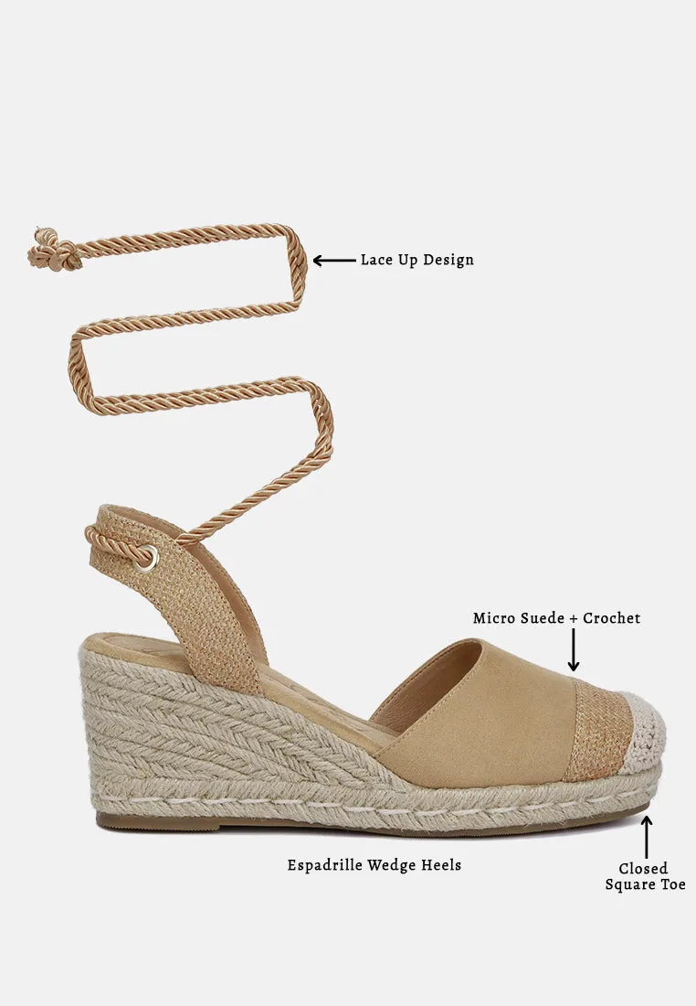 aiden lace-up crochet espadrilles