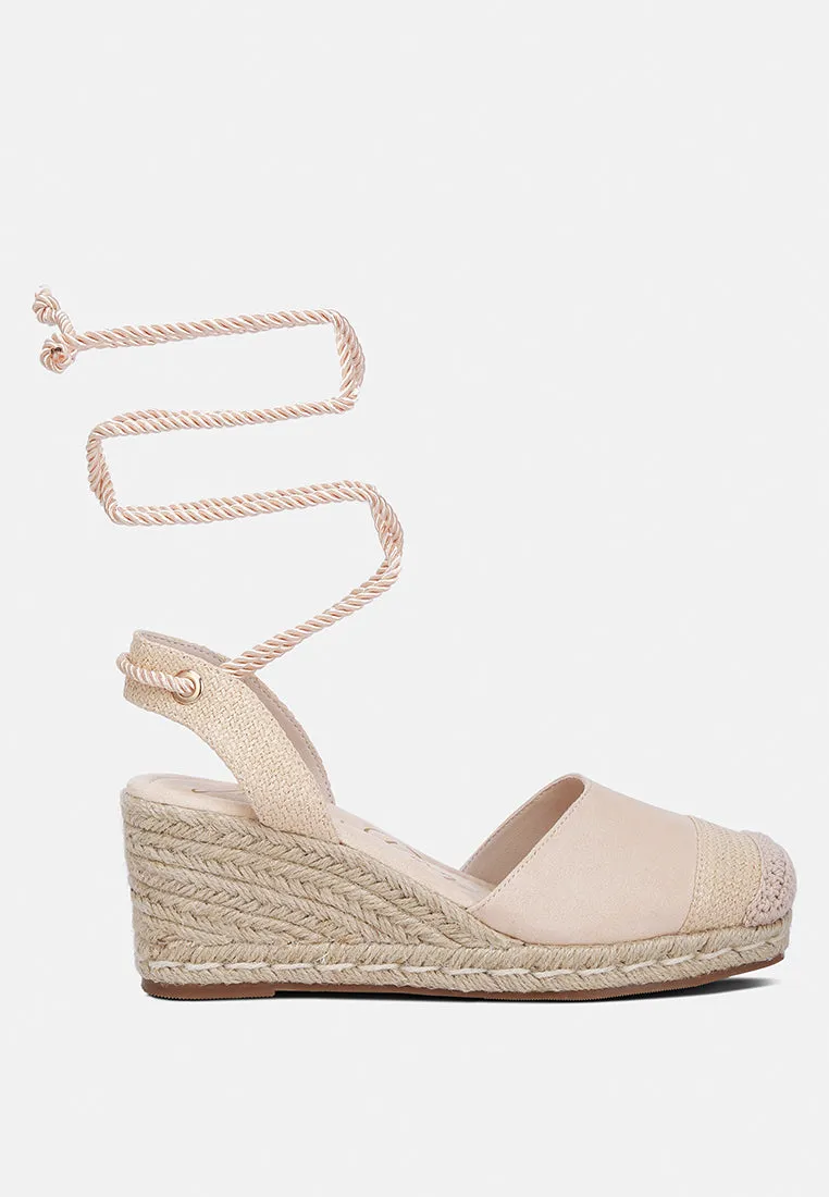aiden lace-up crochet espadrilles
