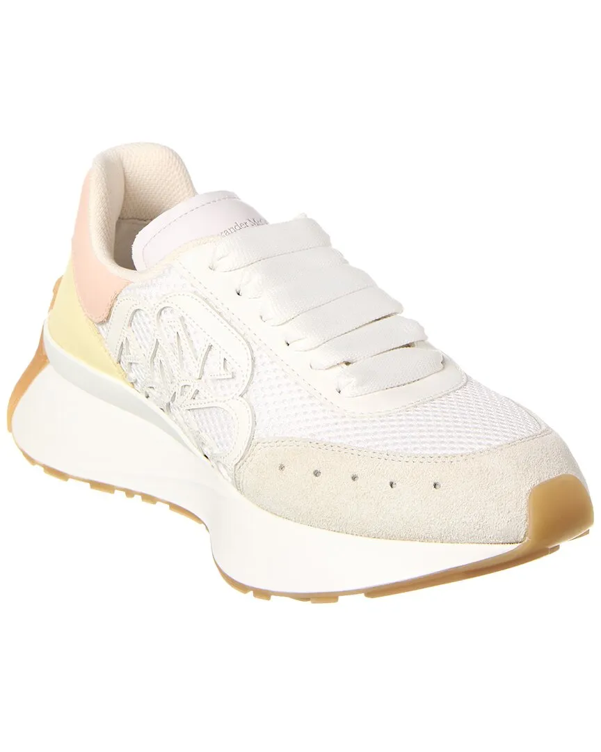 Alexander McQueen Low Sprint Runner Mesh & Leather Sneaker