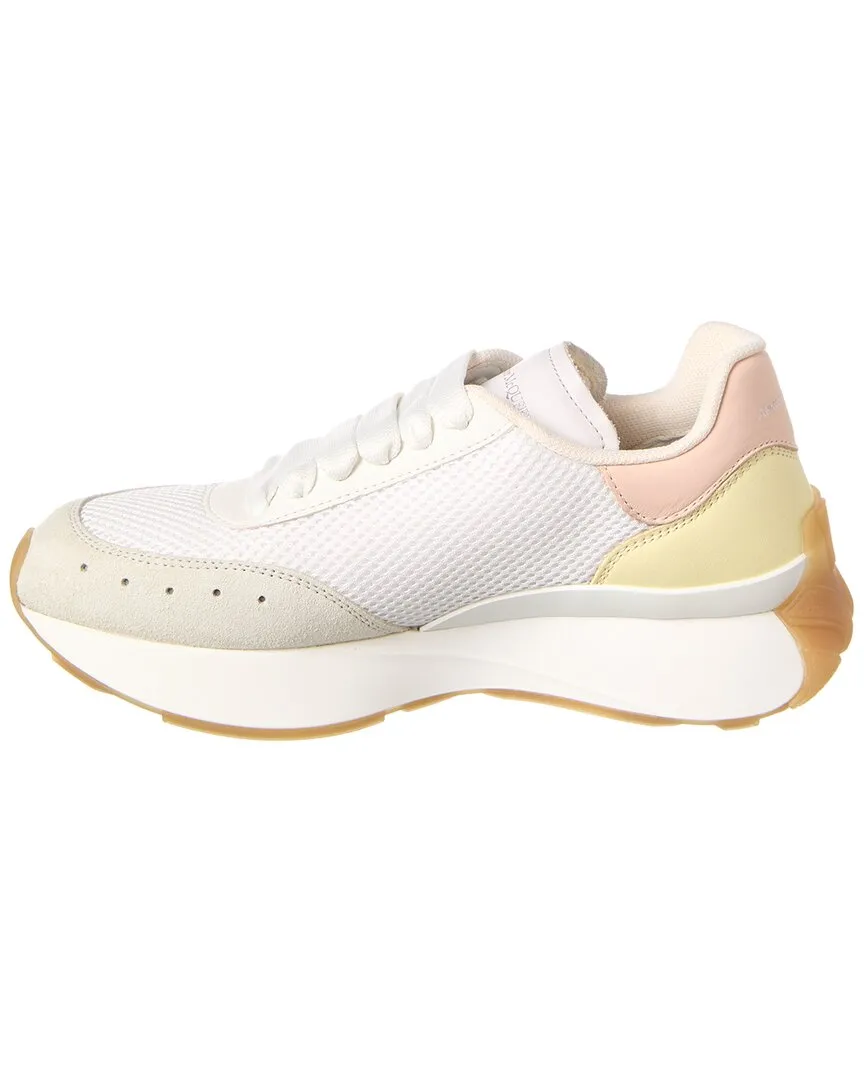 Alexander McQueen Low Sprint Runner Mesh & Leather Sneaker