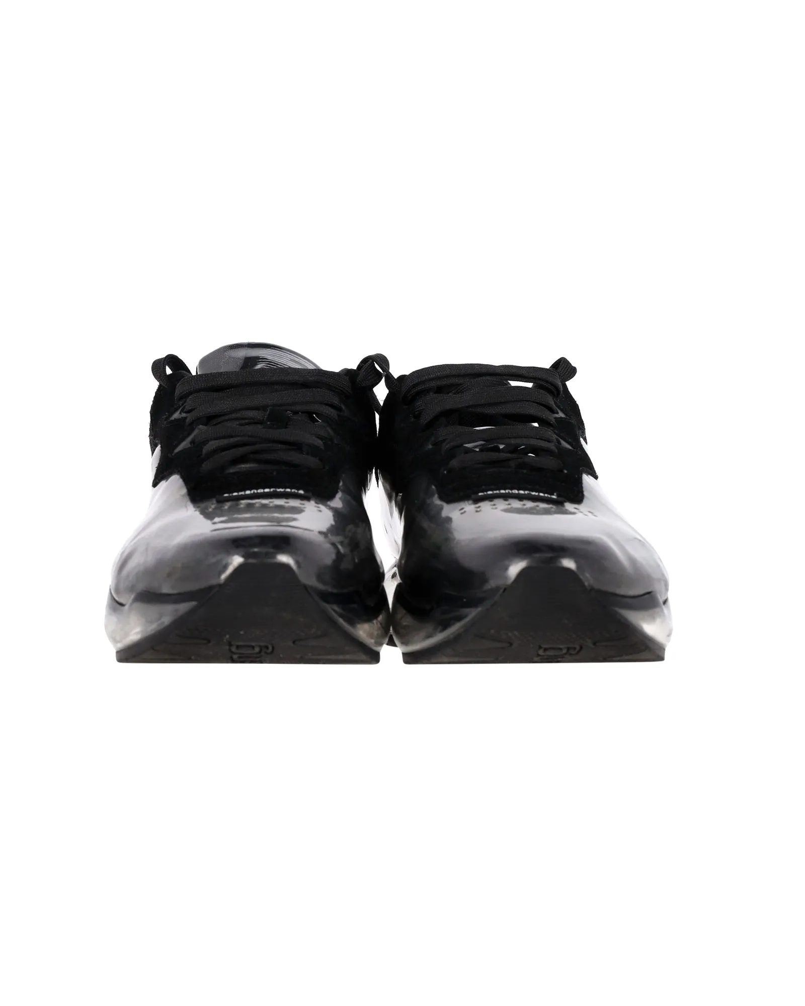 Alexander Wang AWNYC Stadium Sneakers in Black PVC and Suede