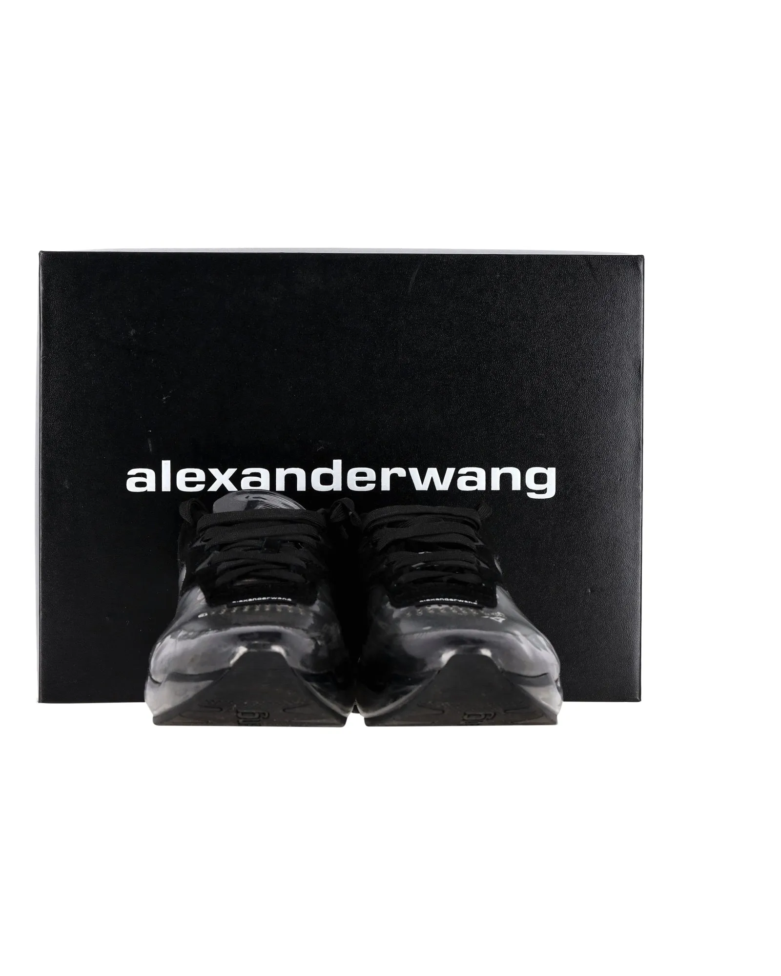 Alexander Wang AWNYC Stadium Sneakers in Black PVC and Suede