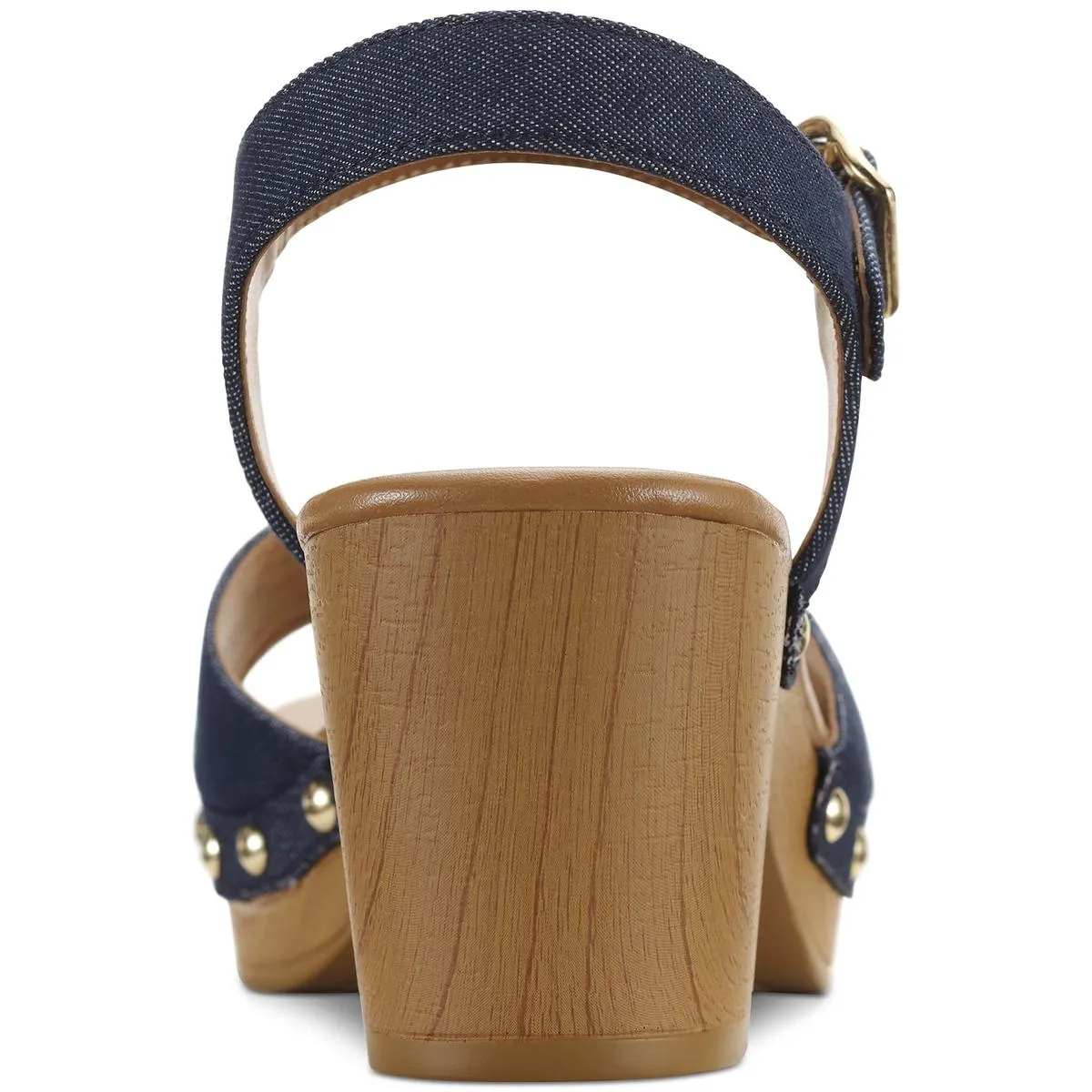 Anddreas Womens Faux Leather Clog Heel Sandals