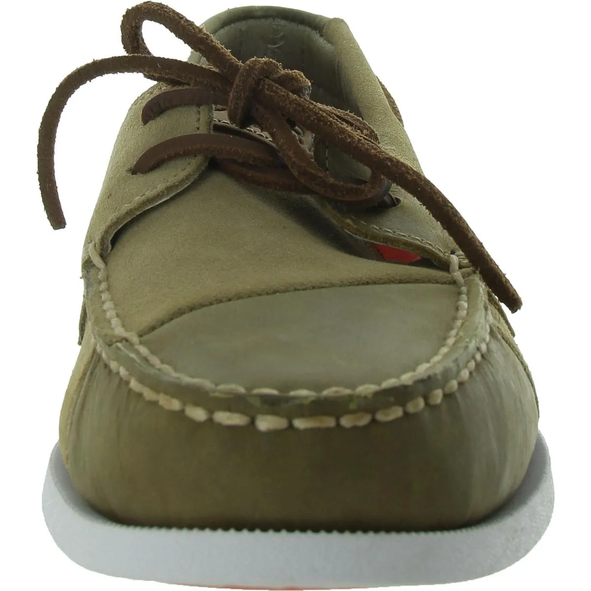 A/O 2-Eye Patchwork Mens Leather Flat Boat Shoes