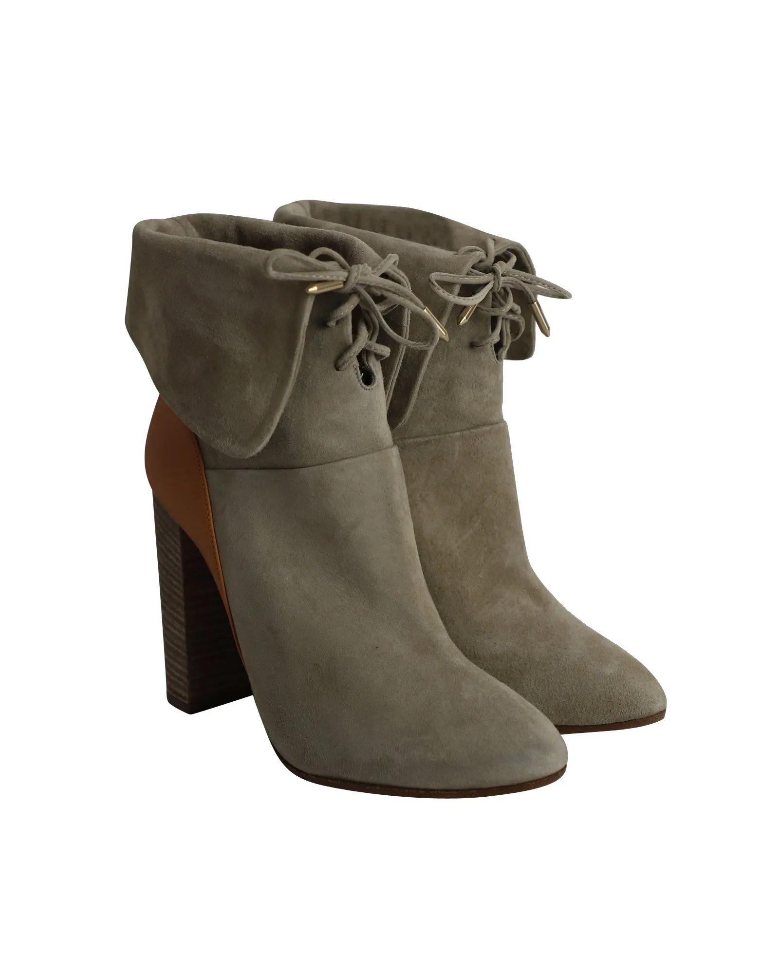 Aquazzura Cambridge Ankle Boots in Beige Suede