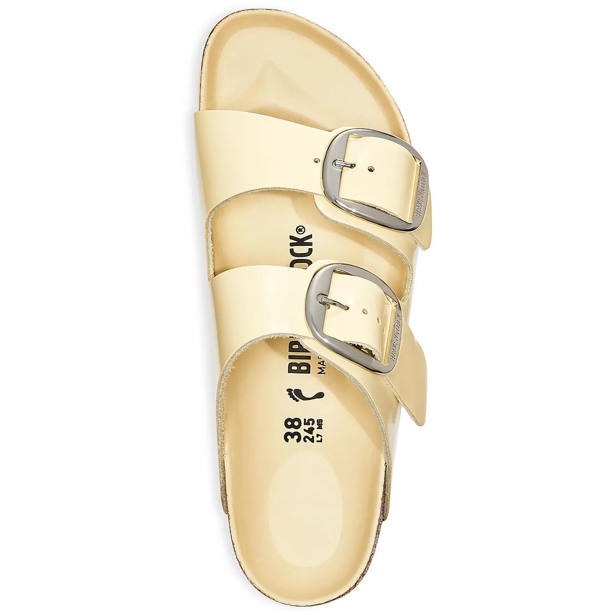 Arizona Big Buckle Mens Leather Footbed Slide Sandals