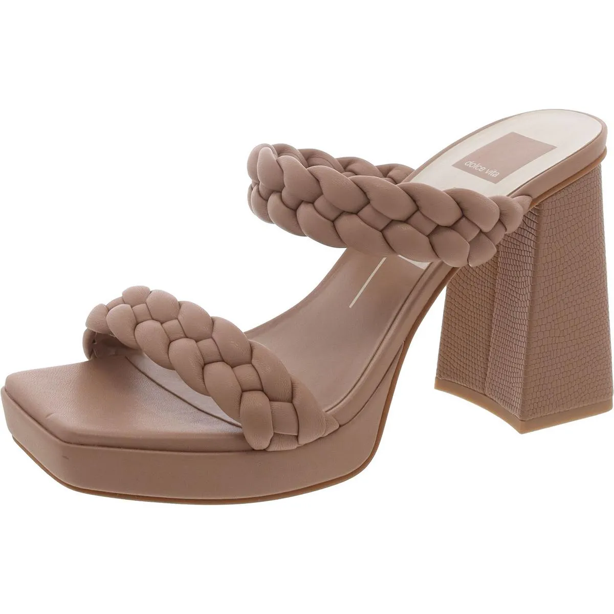 Ashby Womens Faux Leather Open Toe Platform Sandals