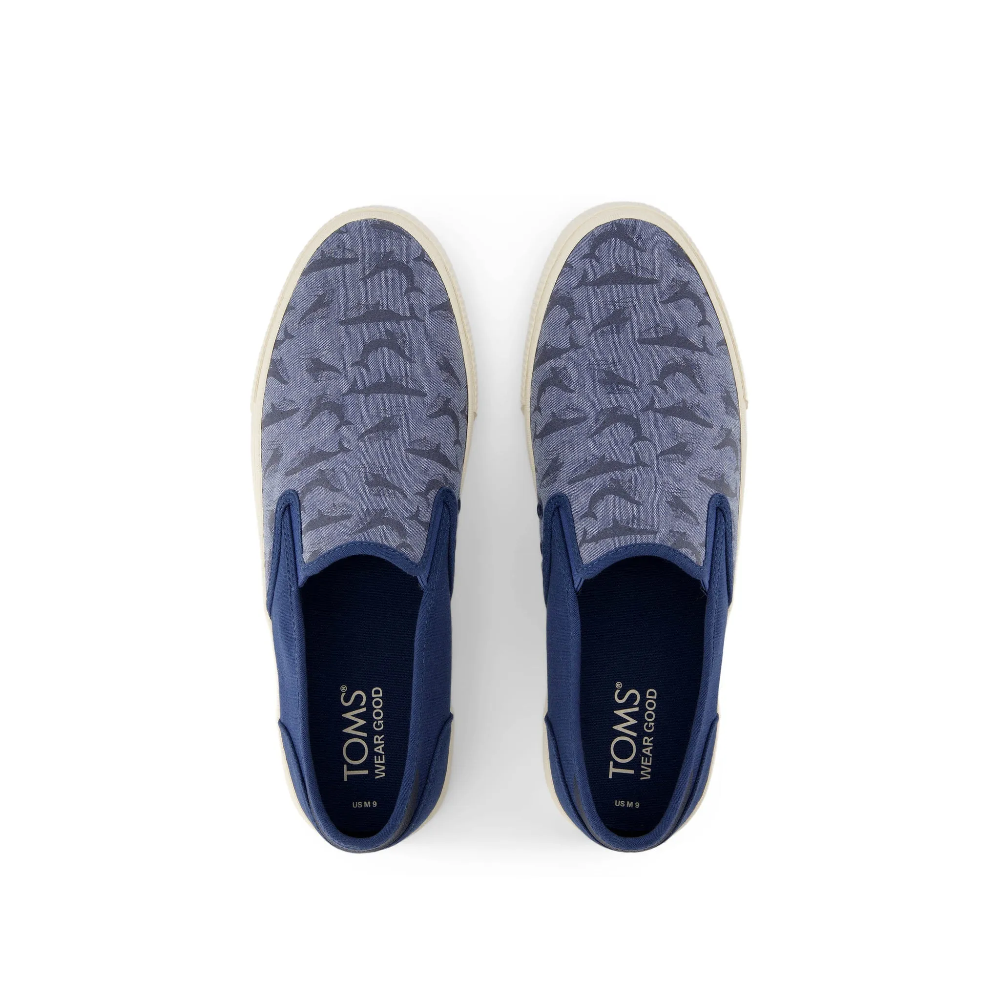 Baja Blue Glow in the Dark Whales Slip On Sneaker