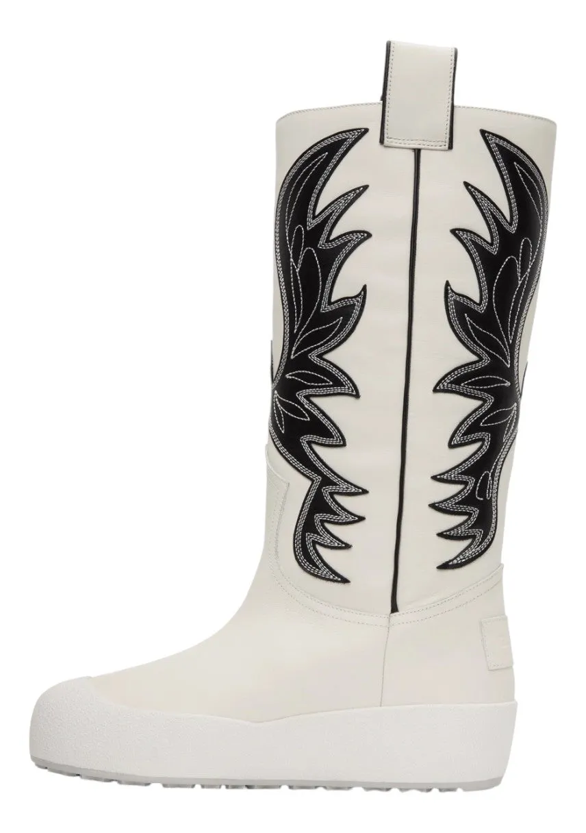 Bally Chambery 6302936 Women's White Leather Knee-High Boot