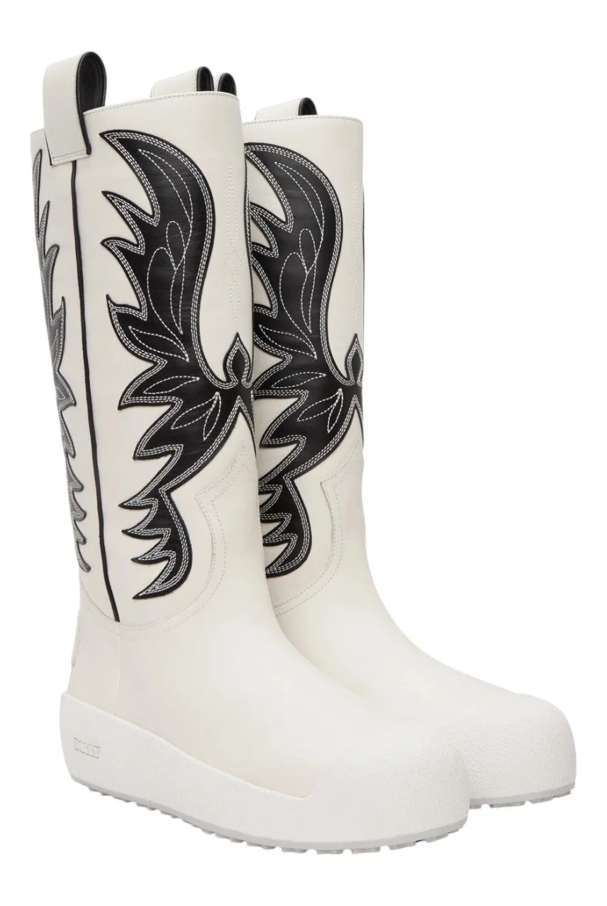Bally Chambery 6302936 Women's White Leather Knee-High Boot