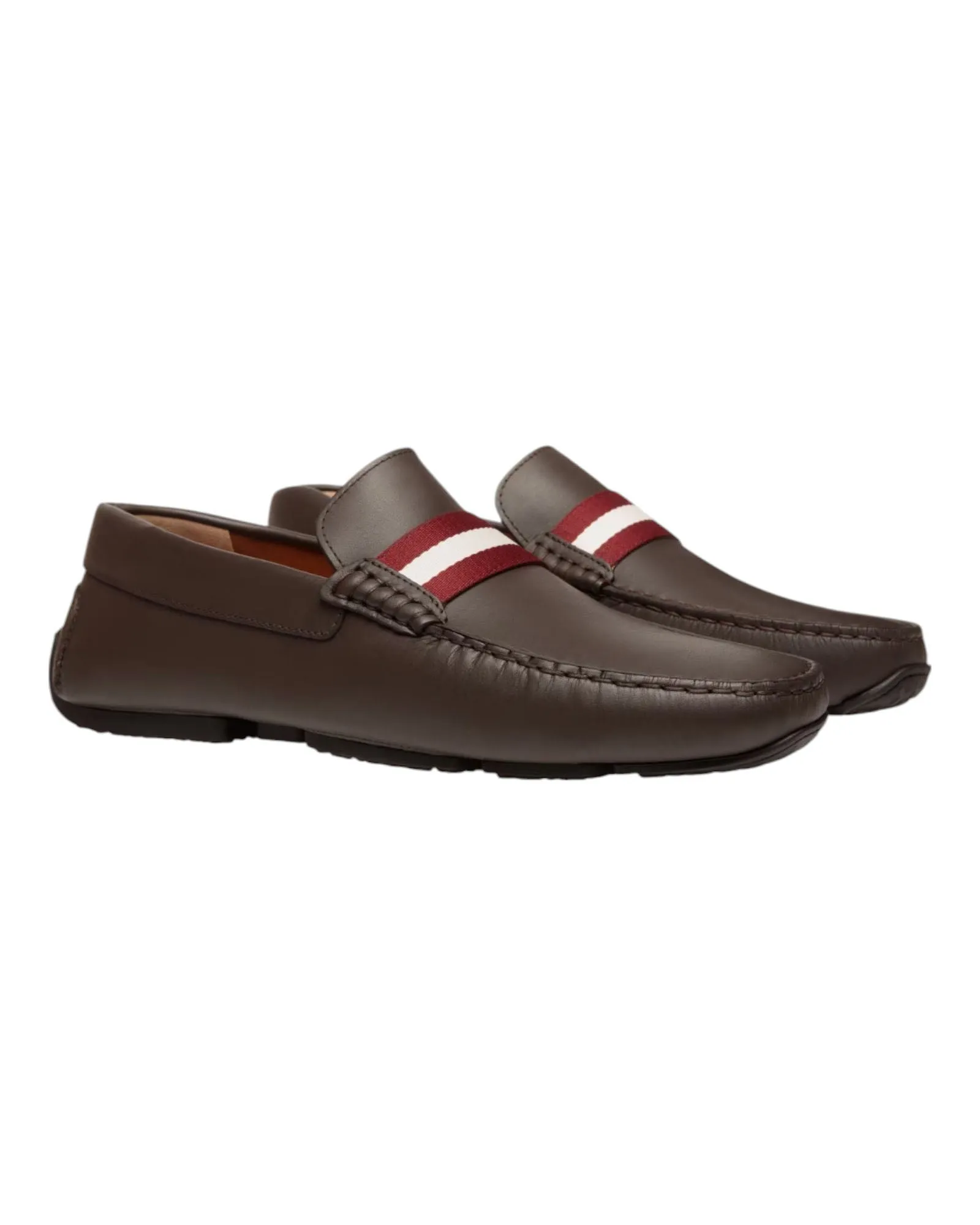 Bally Waltec 6230207 Men's Chocolate Calf Plain Leather Loafers