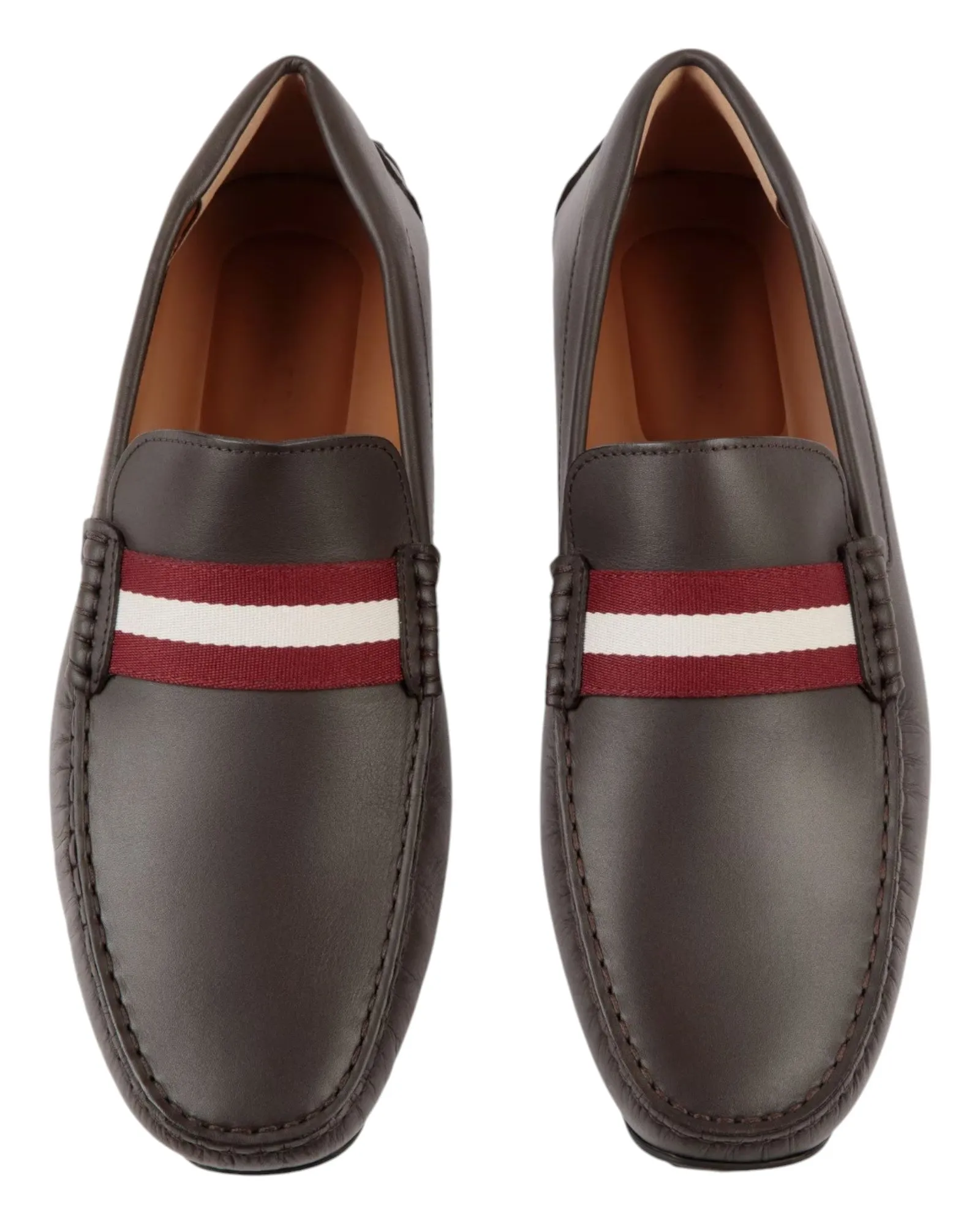 Bally Waltec 6230207 Men's Chocolate Calf Plain Leather Loafers