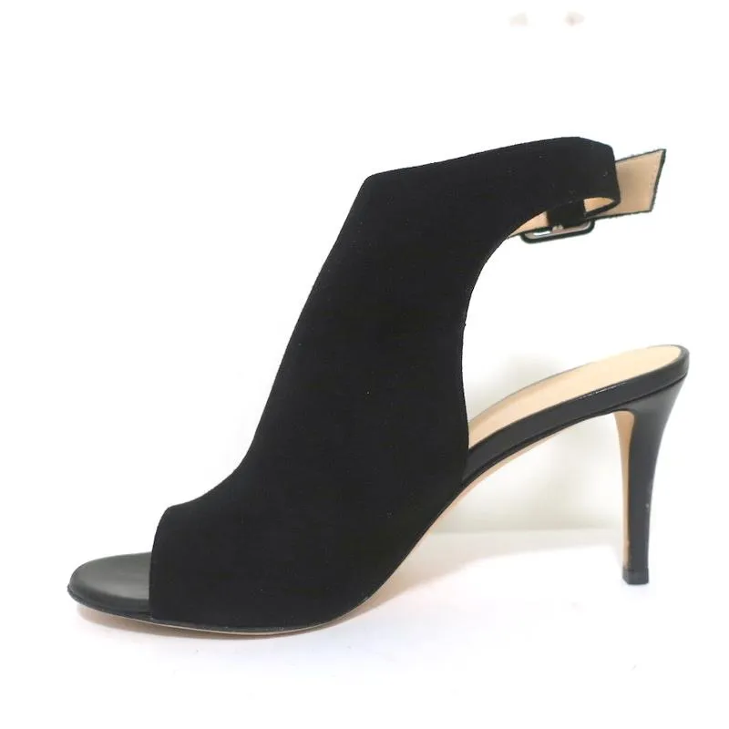 Barneys New York Co-Op Slingback Booties Black Suede Size 38 Open Toe Heel