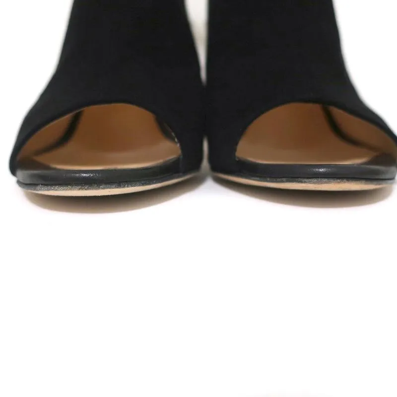 Barneys New York Co-Op Slingback Booties Black Suede Size 38 Open Toe Heel