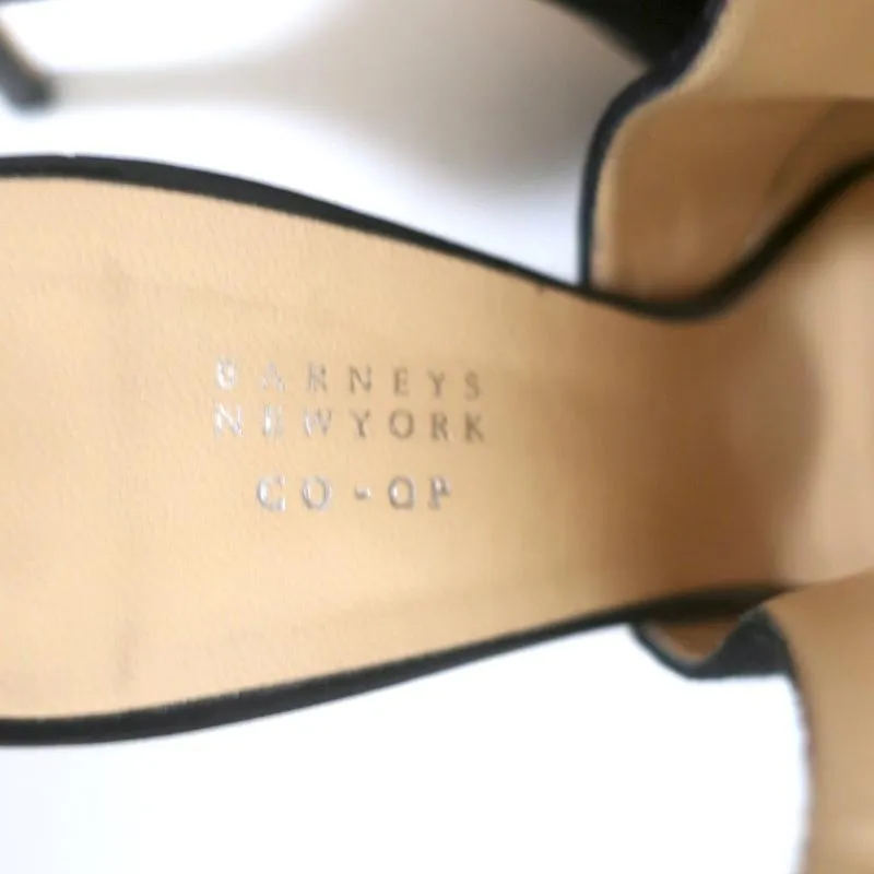Barneys New York Co-Op Slingback Booties Black Suede Size 38 Open Toe Heel