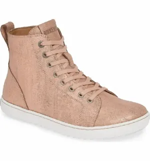 Bartlett Lace Up Boot - Regular Width In Metallic Rose