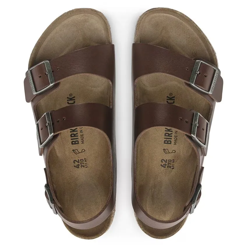 Birkenstock Milano 1024911 Sandal Men EU 45 Brown Leather Comfort Slip-On FZP484