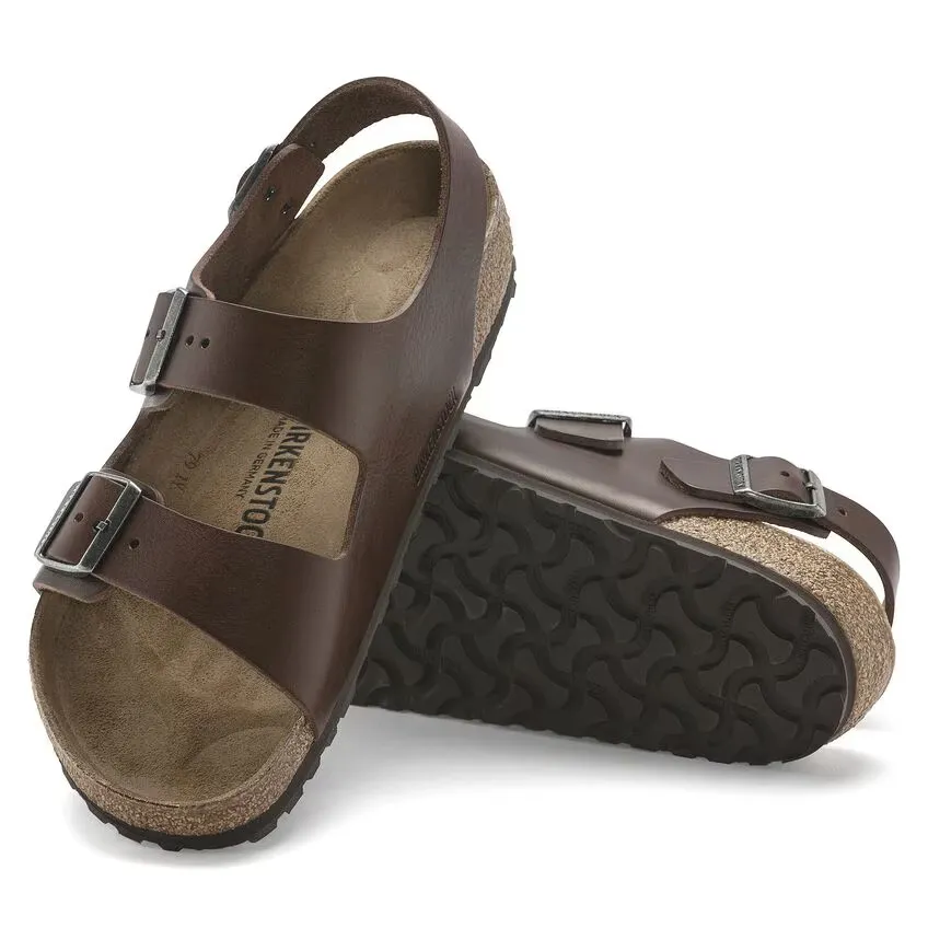 Birkenstock Milano 1024911 Sandal Men EU 45 Brown Leather Comfort Slip-On FZP484
