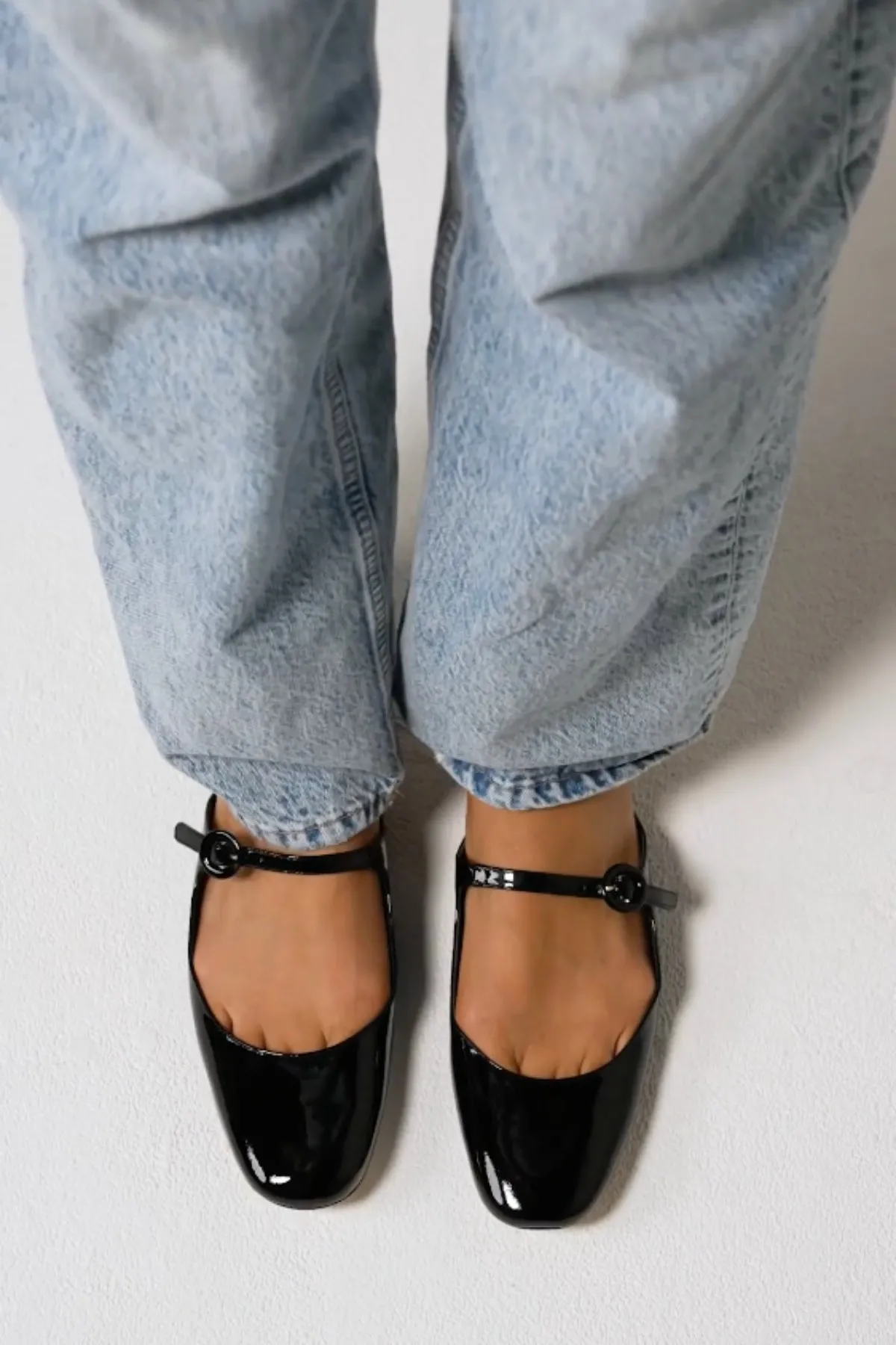 Blair Flat Mule In Black Patent Leather