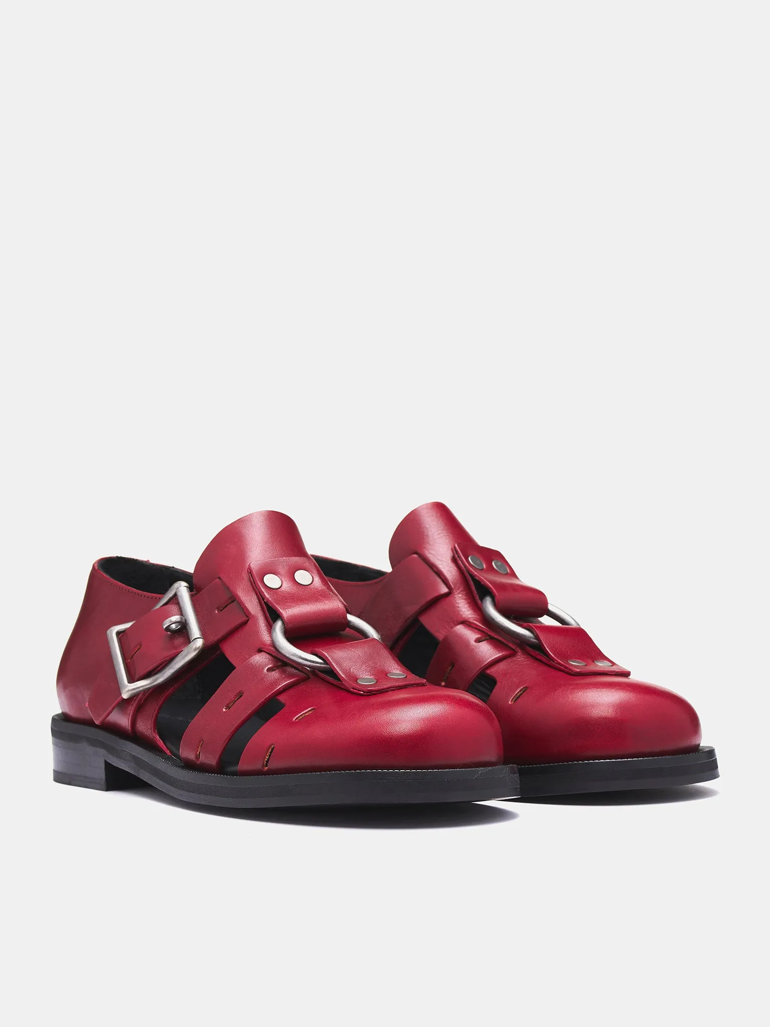 Bondage Belt Sandals (1062MLP17113-RED)