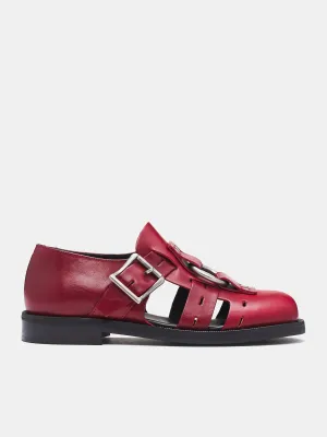 Bondage Belt Sandals (1062MLP17113-RED)