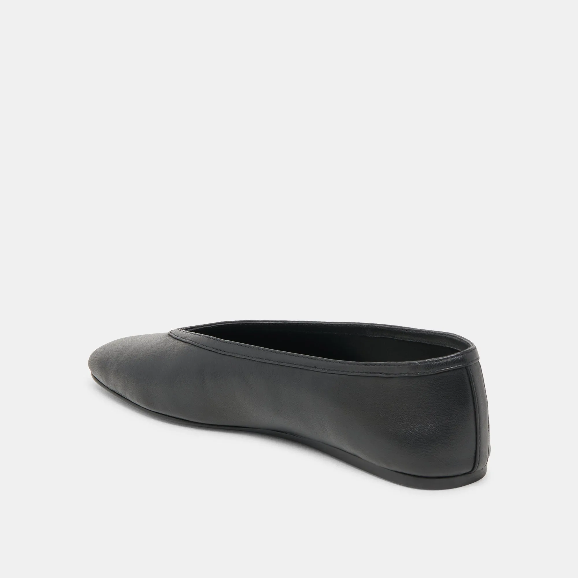 BRAIDY BALLET FLATS BLACK LEATHER