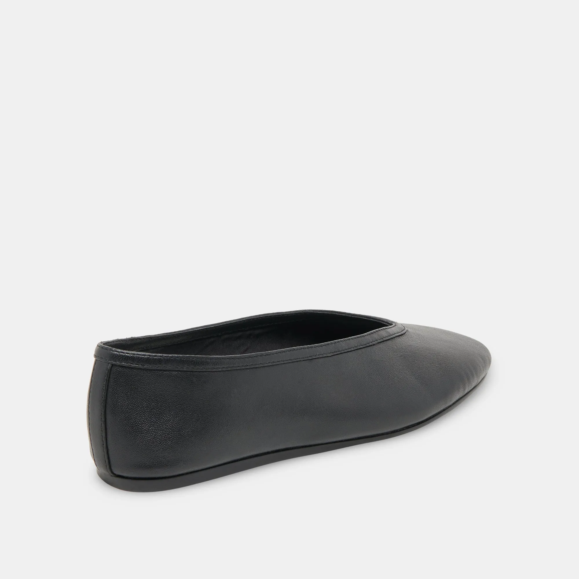 BRAIDY BALLET FLATS BLACK LEATHER
