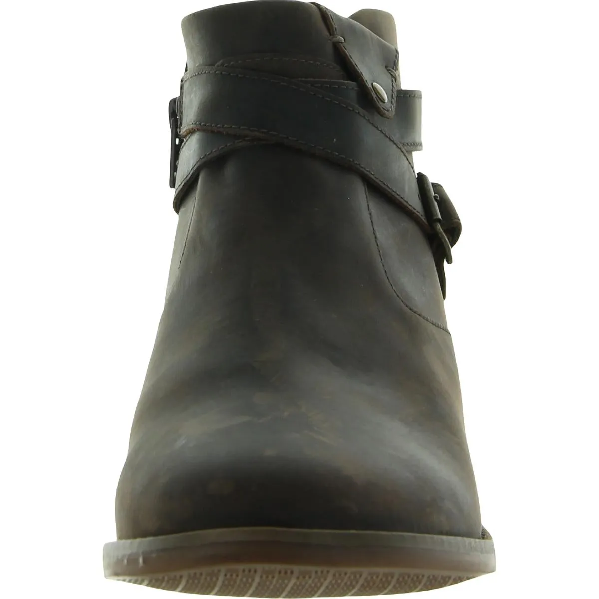 Camzin Dime Womens Leather Block Heel Ankle Boots