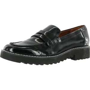 Cassandra Womens Lugged Sole Patent Loafers