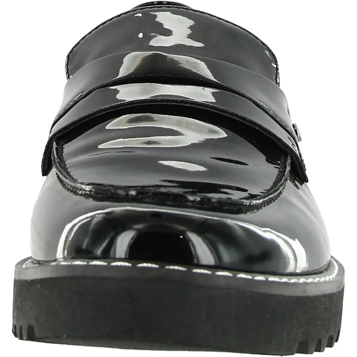 Cassandra Womens Lugged Sole Patent Loafers