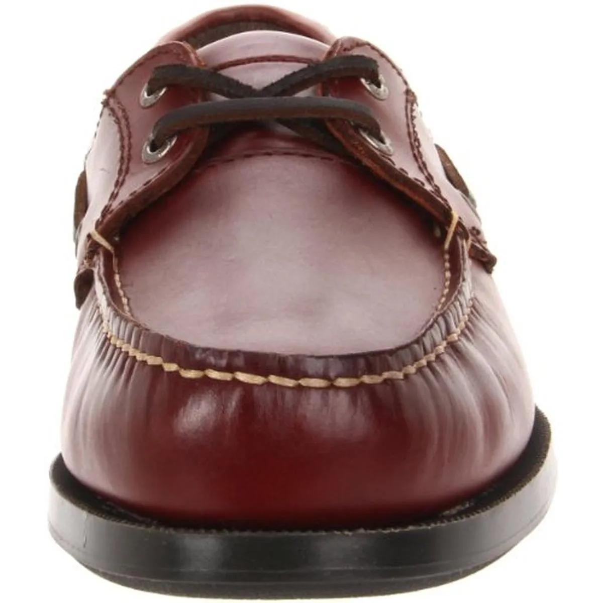 Castaway Mens Leather Moc-Toe Boat Shoes