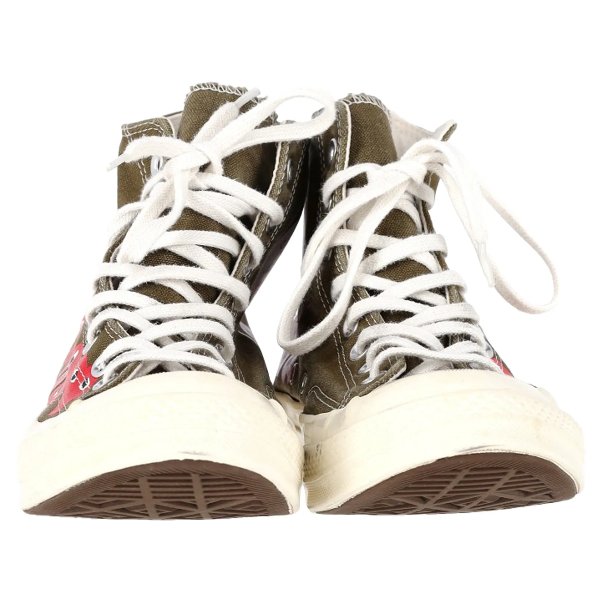 CDG x Converse Chuck Taylor All Star 70 Hi Sneakers in Olive Canvas