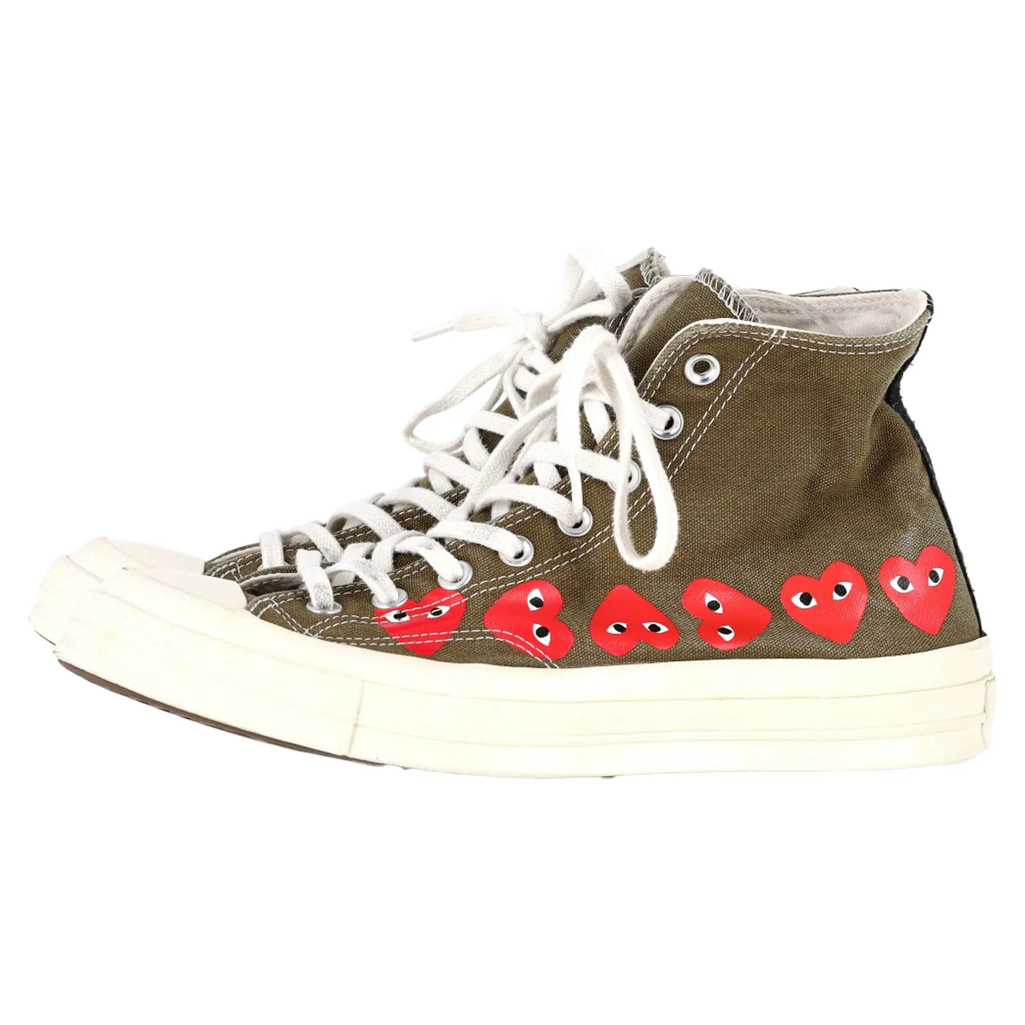 CDG x Converse Chuck Taylor All Star 70 Hi Sneakers in Olive Canvas