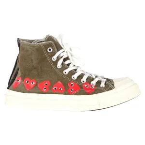 CDG x Converse Chuck Taylor All Star 70 Hi Sneakers in Olive Canvas