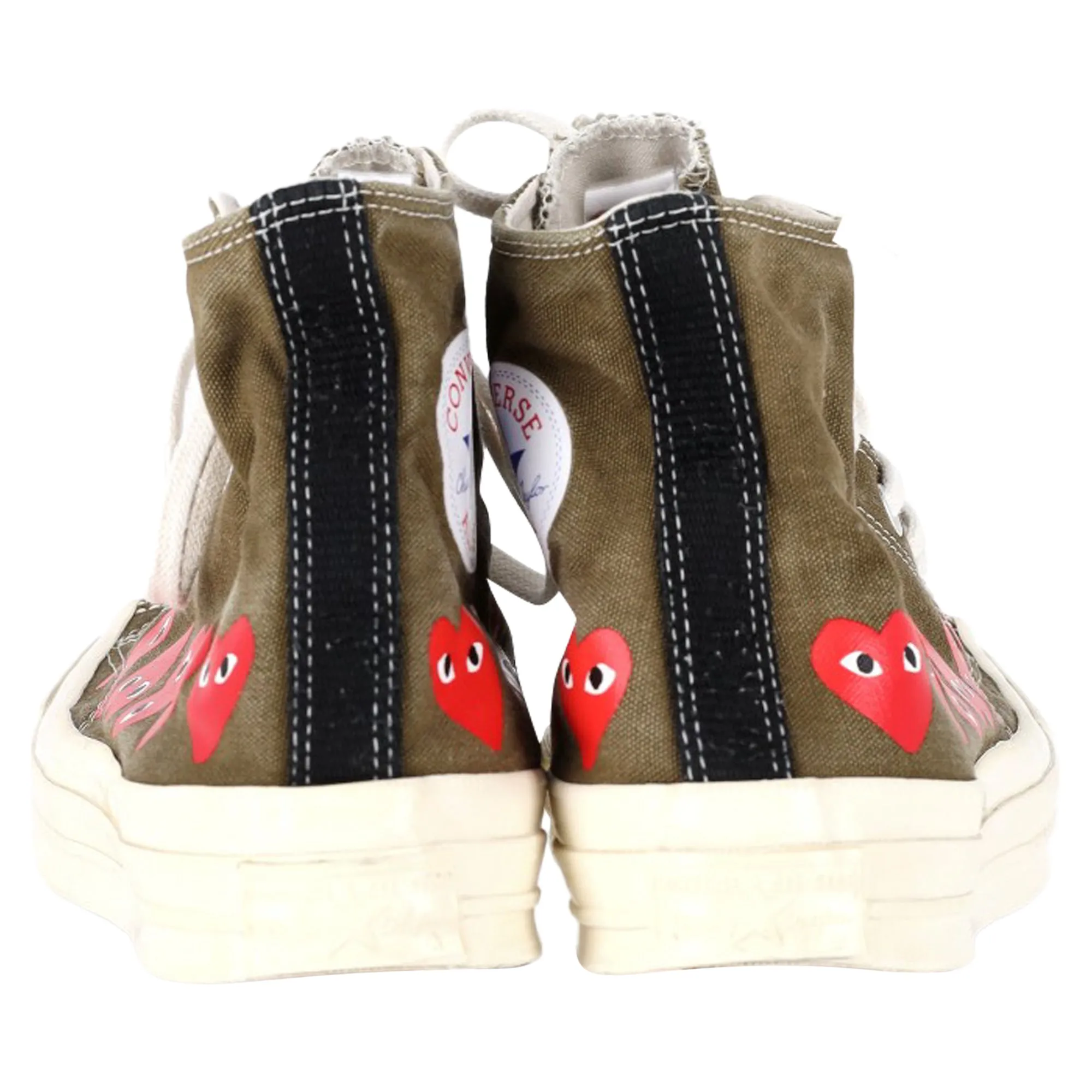 CDG x Converse Chuck Taylor All Star 70 Hi Sneakers in Olive Canvas