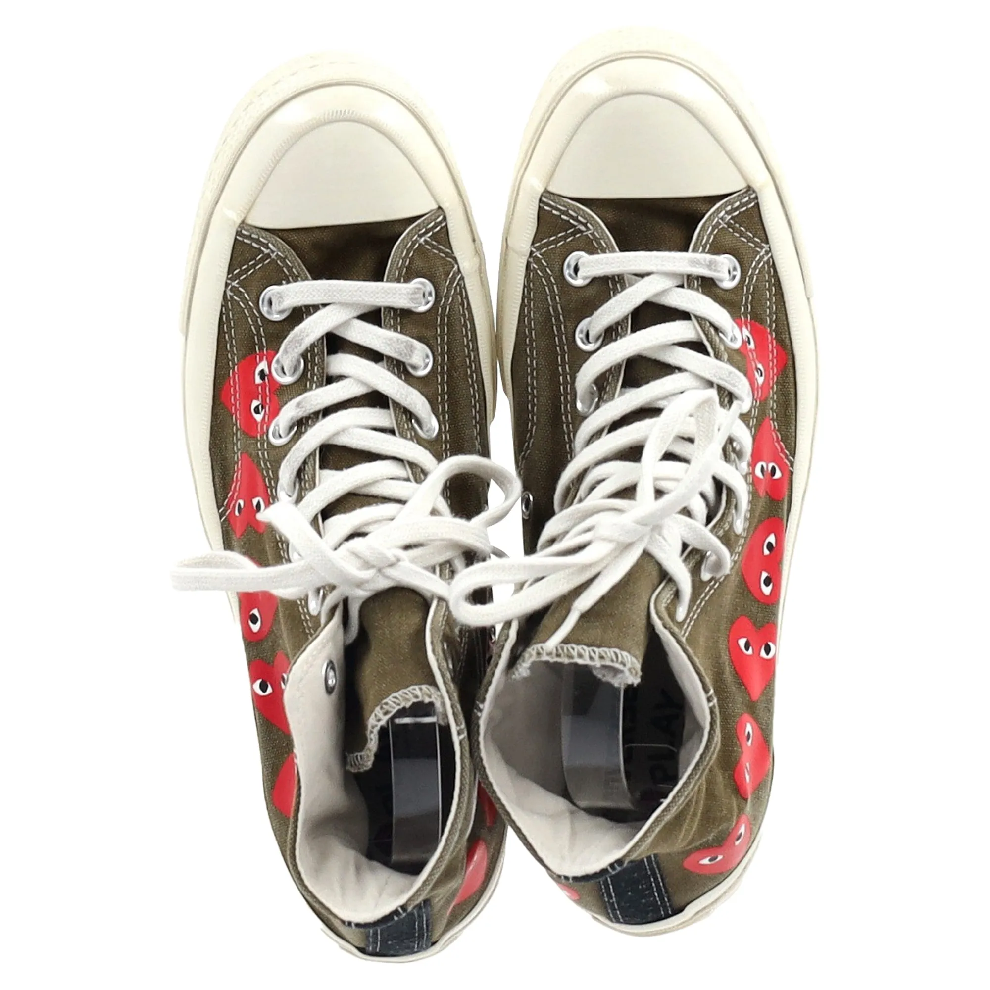 CDG x Converse Chuck Taylor All Star 70 Hi Sneakers in Olive Canvas