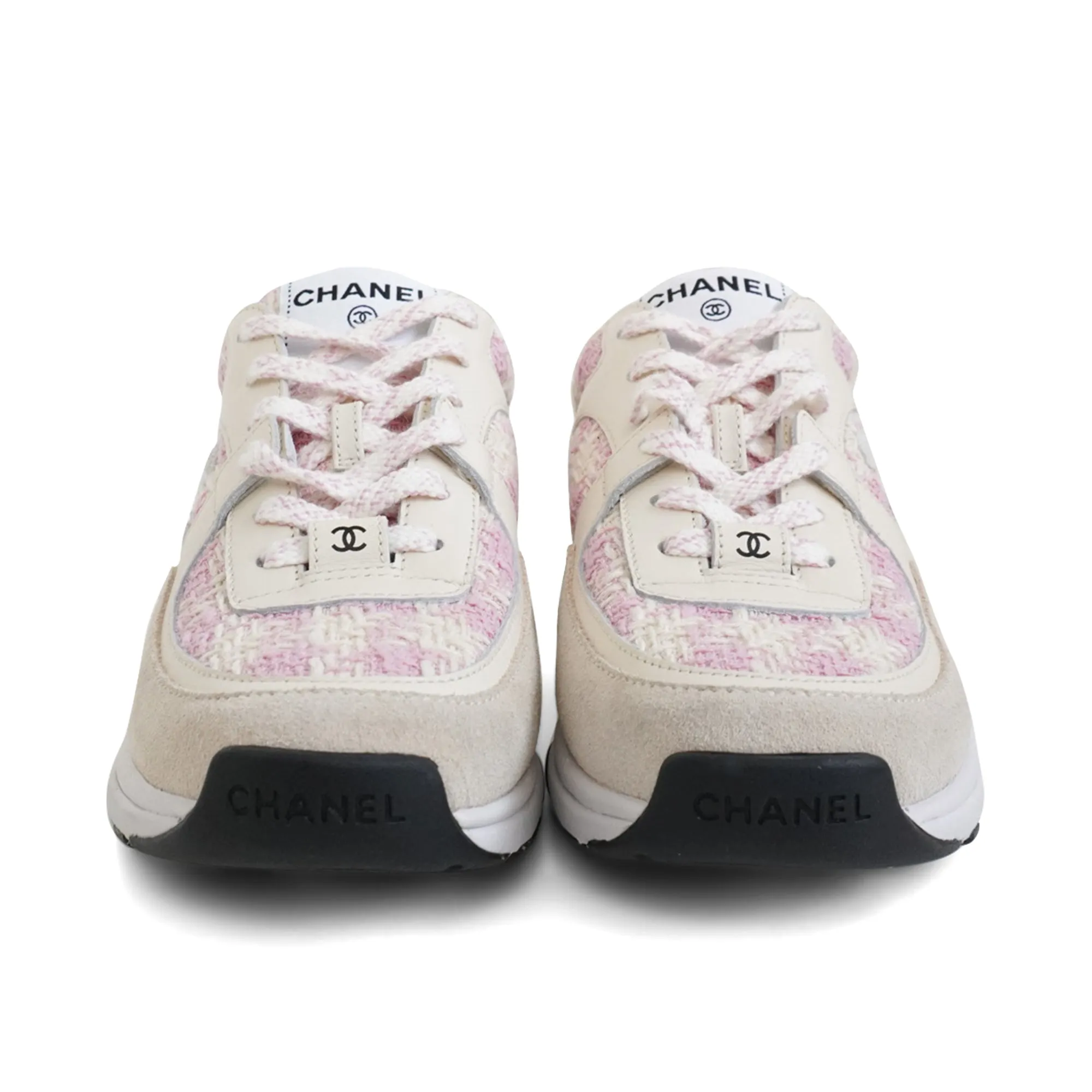 Chanel Pink Tweed Sneakers - Women's 36