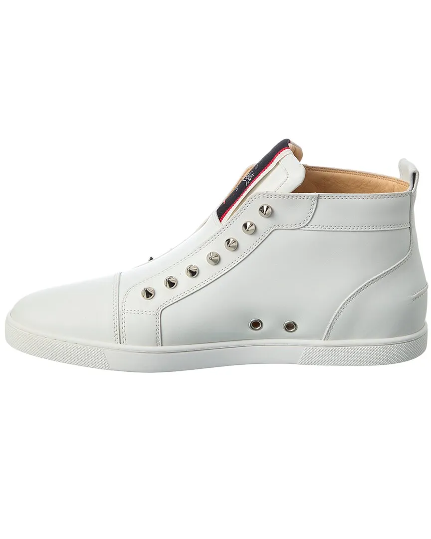Christian Louboutin F.A.V Fique A Vontade Mid Cut Leather Sneaker