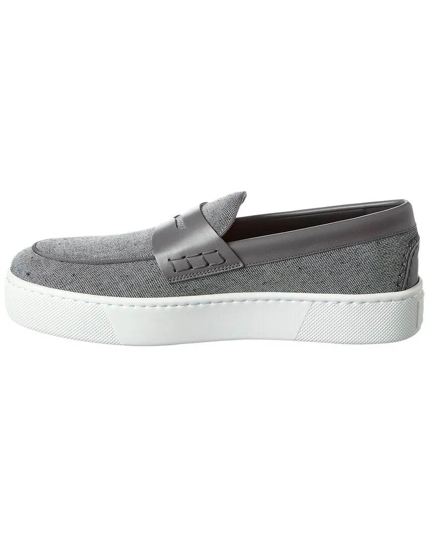 Christian Louboutin Paqueboat Canvas & Leather Platform Loafer