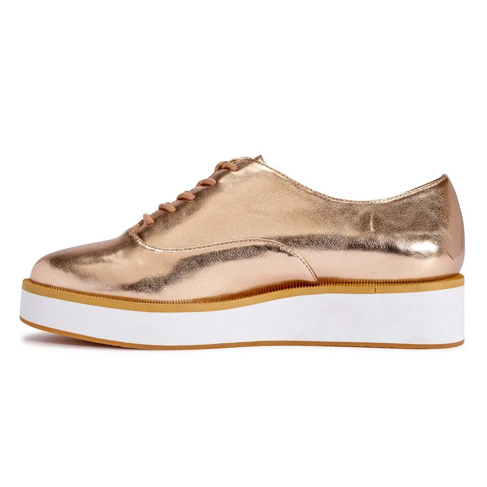 Chunky lace up flats