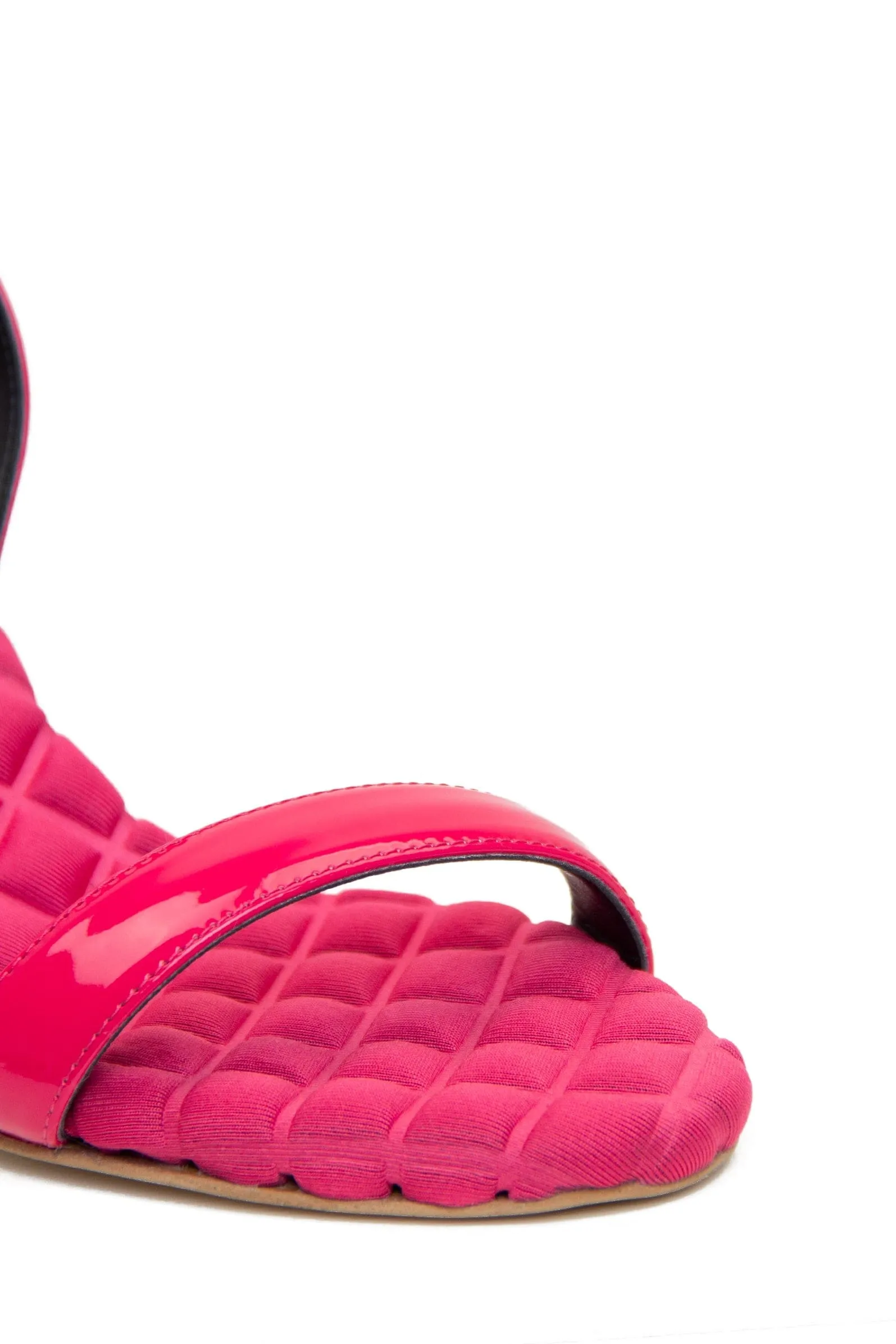 Claudia Vegan Patent Leather High-Heeled Slingback Sandals | Fuchsia